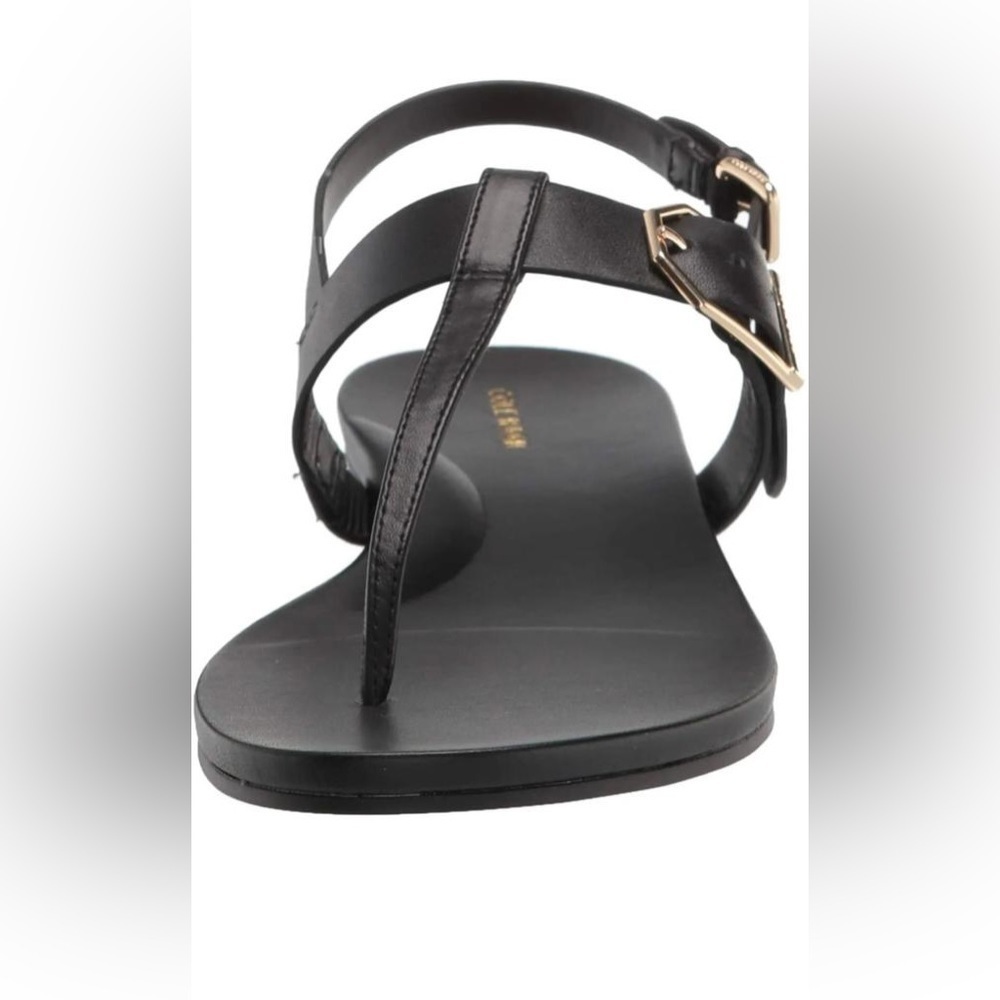 NIB Cole Haan Francine Demi Wedge Leather Sandals - black